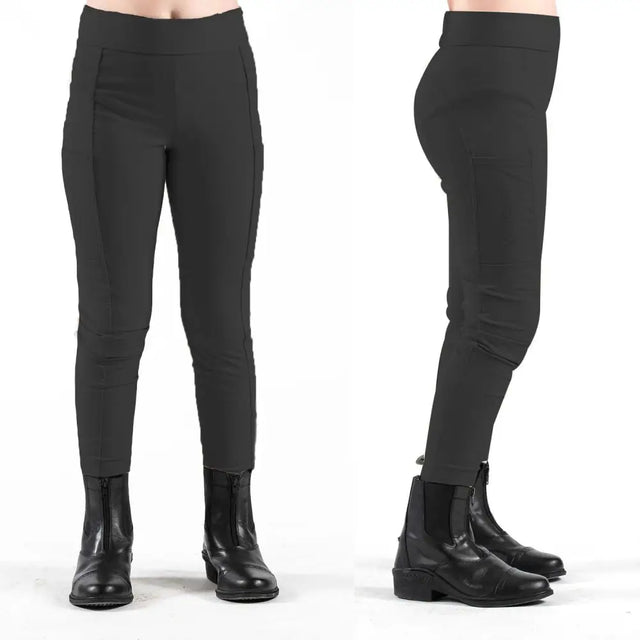 Black high waisted whitaker b205k clitheroe child tights with side pockets and sleek form fitting design
