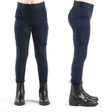 Navy blue whitaker b205k clitheroe child tights with reinforced knee panels and side pockets for performance riding