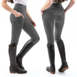 High-waisted dark gray whitaker b229l westwick ladies tights with textured panels and zippered side pockets