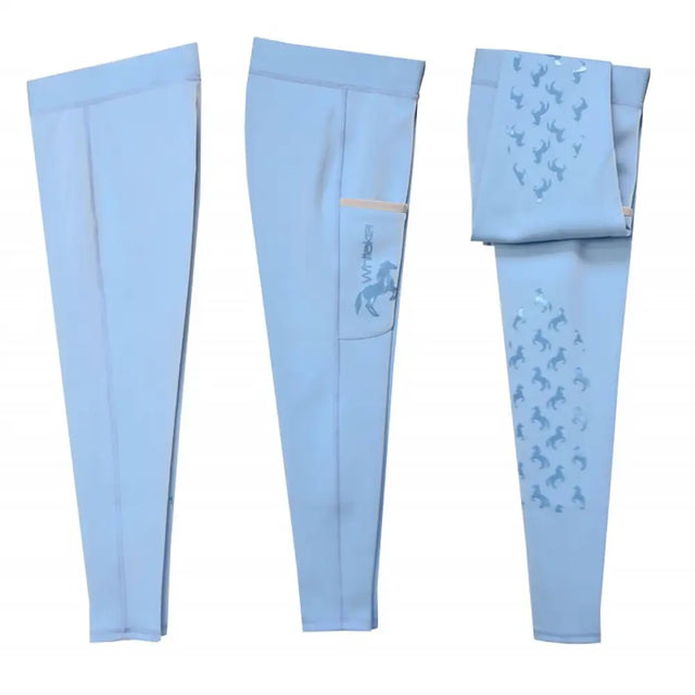 Whitaker B231K Diggle Kids Tights Light Blue 7/8 Years Light Blue Riding Tights
