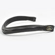 Black leather whitaker bb100 raised browband with white stitching and gold john whitaker emblem in raised browband black