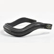 Black leather horse bridle noseband with white stitching and john whitaker tag featuring whitaker bb101 raised squared curved browband black