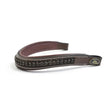 Brown leather whitaker bb105 chunky crystal browband havana black with black rhinestones white stitching and brand tag