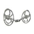 Silver-colored whitaker bi021 bullet universal bit made of polished stainless steel with intricate design and circular rings