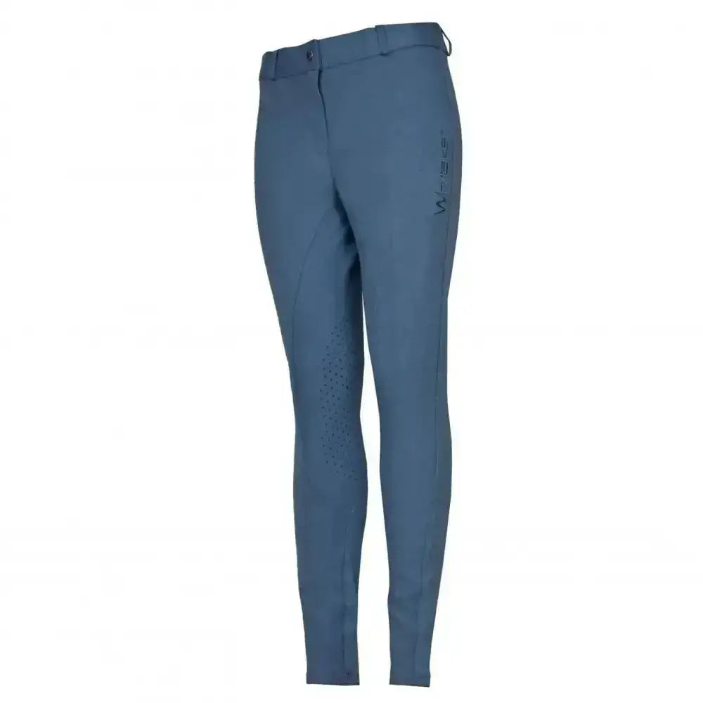 Blue whitaker birstall lady knitted breeches with sleek fit and subtle leg perforations for comfort and style