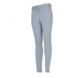 Light gray whitaker birstall lady knitted breeches with perforated thighs and logo embroidery near waistband