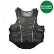 Whitaker body protector childrens black weighted vest with light blue piping and mesh panels by Black Whitley