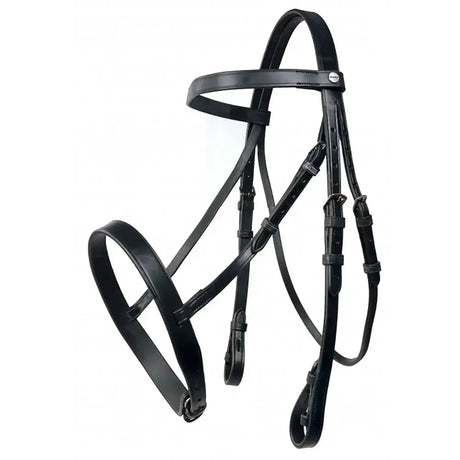 Black leather horse bridle whitaker br037 wakefield with adjustable straps and metal buckles wakefield bridle black