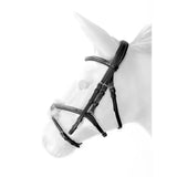 Black leather whitaker br101 vienna bridle with silver buckles and stitching plus reins black for riding use