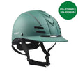 Teal matte whitaker club young rider helmet green with black ventilation slots and adjustable straps