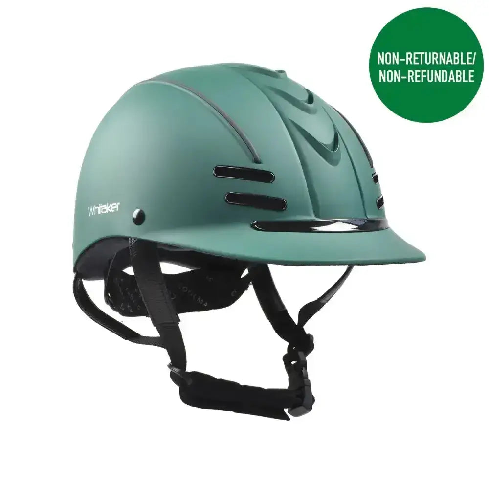 Teal matte whitaker club young rider helmet green with black ventilation slots and adjustable straps