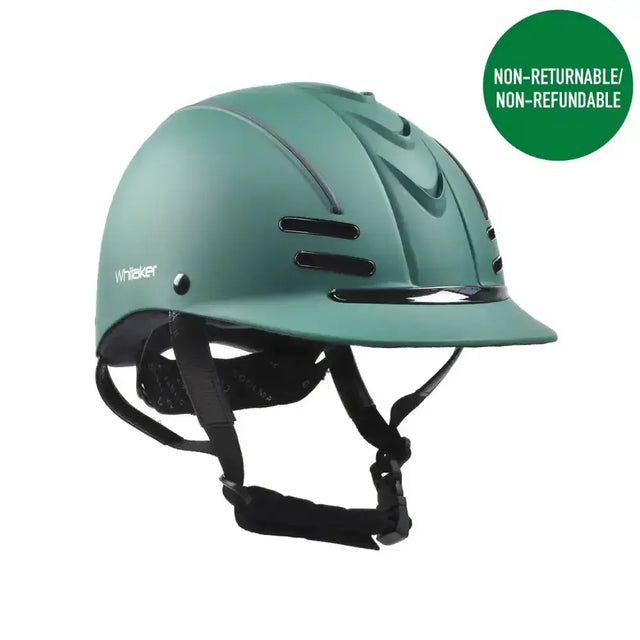 Teal matte whitaker club young rider helmet green with black ventilation slots and adjustable straps
