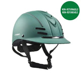 Teal matte whitaker club young rider helmet green with black ventilation slots and adjustable straps
