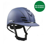 Blue matte finish whitaker club young rider helmet navy with black ventilation slots and adjustable straps