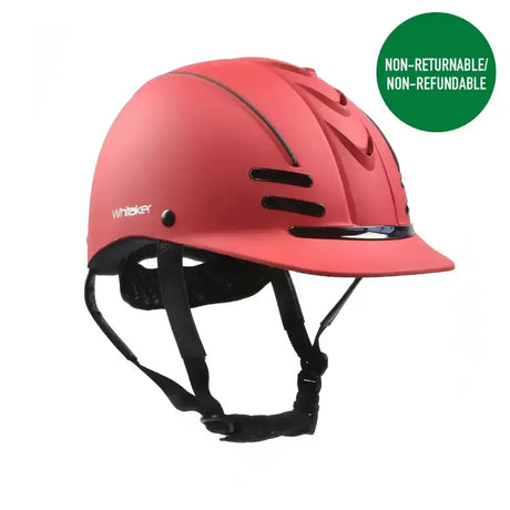 Whitaker Club Young rider helmet red with black ventilation slots and adjustable straps for a comfortable fit