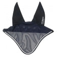 Black whitaker fv061 san equestrian ear bonnet in navy with mesh panel and white-stitched trim fly veil navy