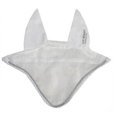 White mesh fly veil white whitaker fv061 san with stitched edges and subtle logo on the right ear flap