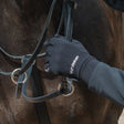 Black whitaker g039 wingate fleece gloves with textured fabric and subtle white branding on backside of hand