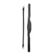 Black leather whitaker hp100 anatomic headpiece with contrast stitching and gold-toned buckles for horses