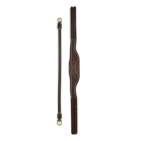 Brown leather whitaker hp100 anatomic headpiece havana with contrast stitching and silver buckle for riding gear
