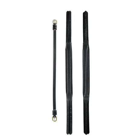 Black leather whitaker hp101 straight headpiece black with silver buckles and detailed stitching for horse tack use