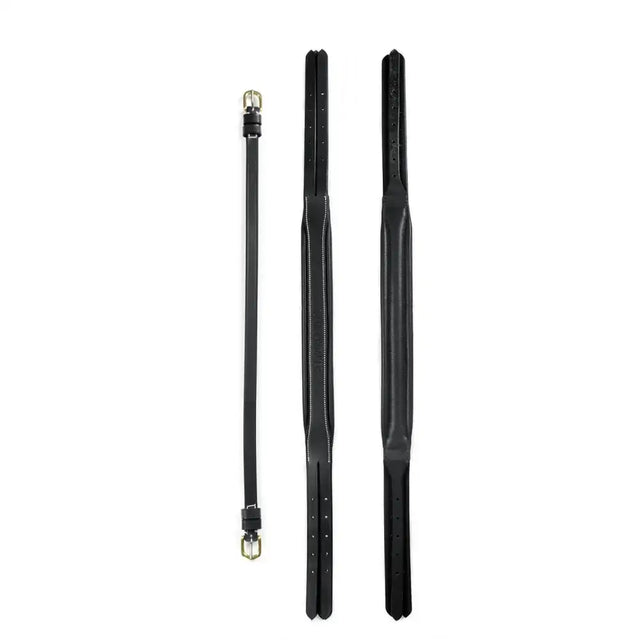 Black leather whitaker hp101 straight headpiece black with silver buckles and detailed stitching for horse tack use