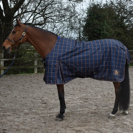 Whitaker Jacob Lightweight Turnout Rug 0Gm Navy/Orange Navy/Orange 5' 9" Turnout Rugs Barnstaple Equestrian Supplies