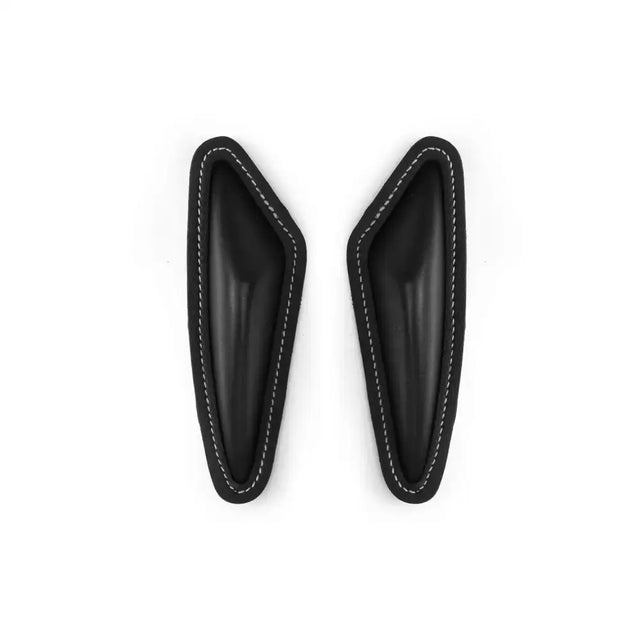 Black leather car interior armrest pads with white stitching for whitaker jws05b01 smooth jumping blocks