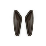 Dark brown leather car door armrest pads with white stitching for whitaker jws05b01 smooth jumping blocks