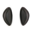 Black leather headrest pads with white stitching on whitaker jws05bo4 big jumping blocks knee blocks