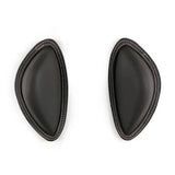 Black leather headrest pads with white stitching on whitaker jws05bo4 big jumping blocks knee blocks
