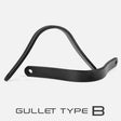 Black metal gullet type b handlebar grip with curved ergonomic design for whitaker jws05gd gullet bar use