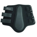 Black whitaker lp051 bradford brushing boots pair with padded panel and adjustable velcro straps for ankle protection