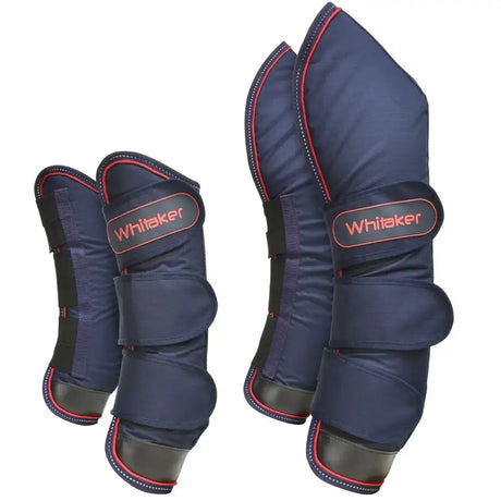 Navy whitaker lp066 rastrick travel boots with red stitching and black reinforced sections on horse legs