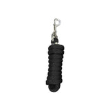 Black braided lead rope whitaker lr027 with silver metal clip ideal for secure horse handling