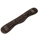 Black leather dressage girth havana with silver buckles and adjustment straps from whitaker lw072 chicago line