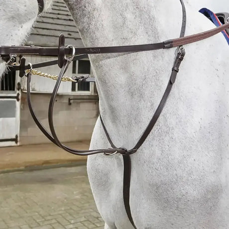 Whitaker Lynton 5/8" Rubber Reins With Dimpled Grip Havana Pony Havana Reins