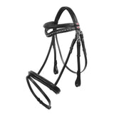 Black leather whitaker lynton flash bridle with bejewelled diamante browband in black with spare browband included