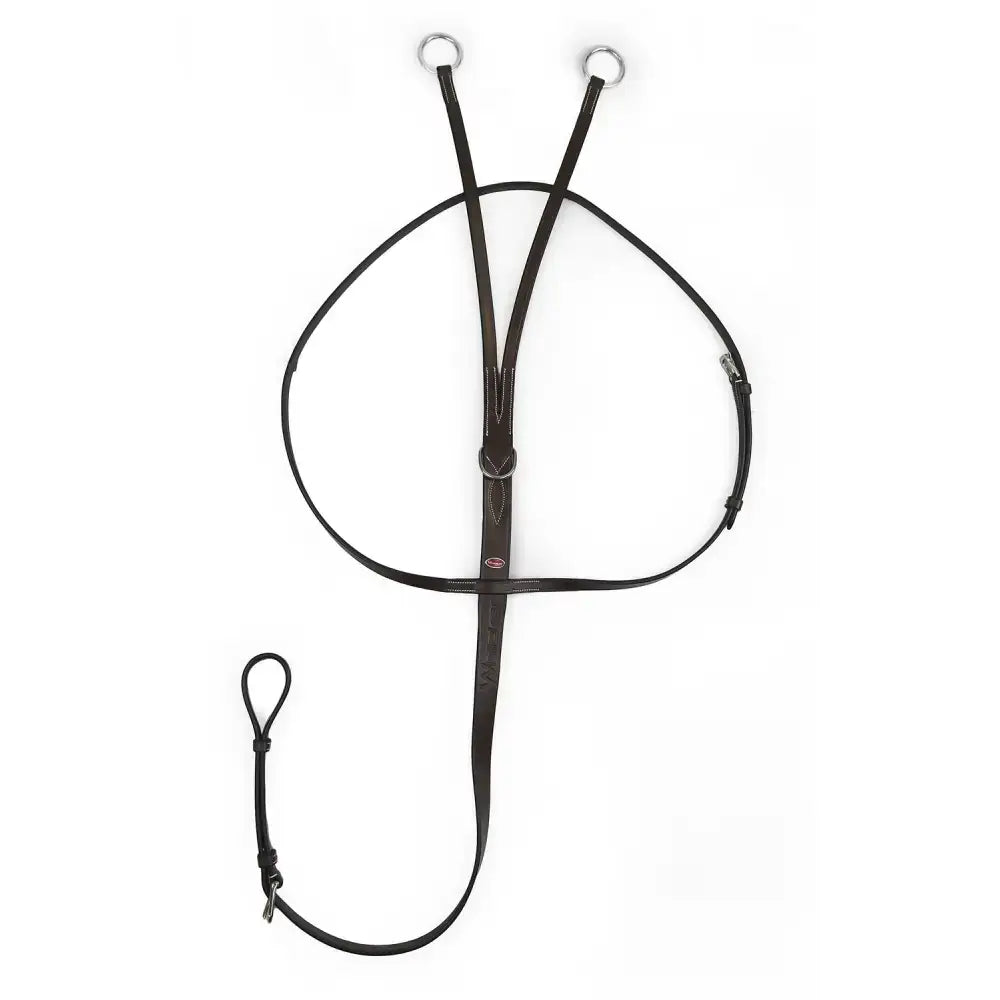 Black leather whitaker ma048a eastwood running martingale with silver rings and central strap havana running martingale