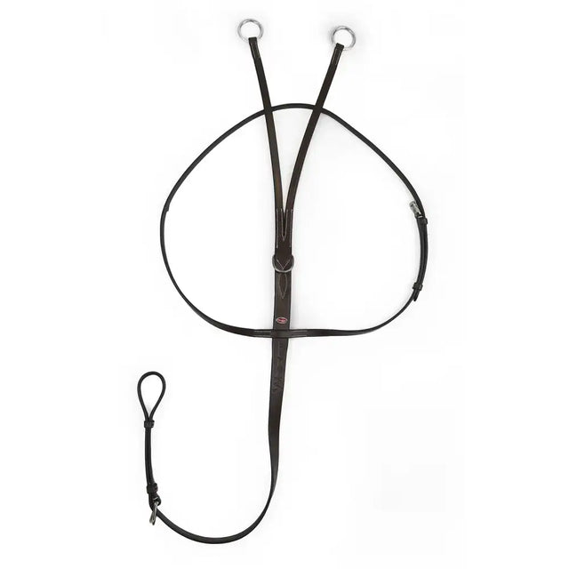 Black leather whitaker ma048a eastwood running martingale with silver rings and central strap havana running martingale