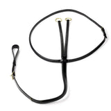 Black leather horse harness with gold-toned rings and buckle in whitaker ma052 valencia luxury martingale black