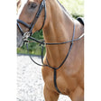 Black leather whitaker ma077 barton martingale black with silver metal hardware for comfortable horse control