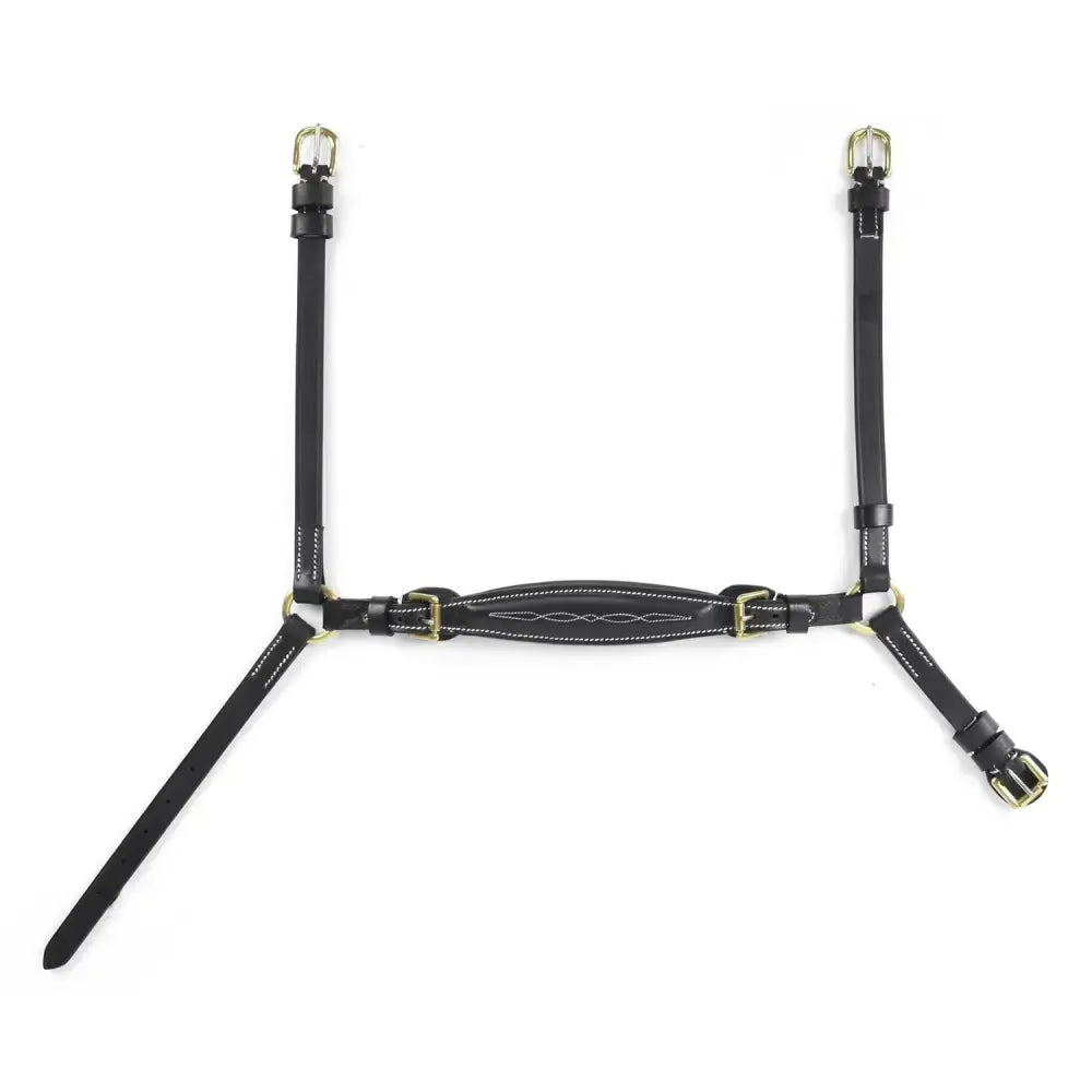 Black leather whitaker nb101 drop horses mouth halter with silver buckles and white stitching noseband