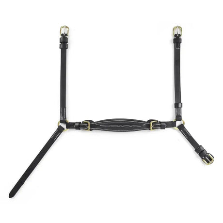 Black leather whitaker nb101 drop horses mouth halter with silver buckles and white stitching noseband