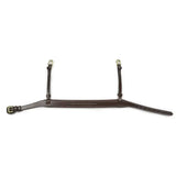 Brown leather whitaker nb102 flat snaffle noseband havana with decorative stitch snaffle and silver buckles