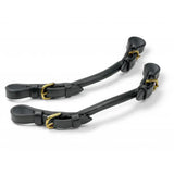 Black leather whitaker pr pelham roundings with gold buckles for two points pelham roundings use