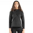 Black long sleeved athletic top with silver speckled sides in whitaker ps255l hatfield ladies baselayer black