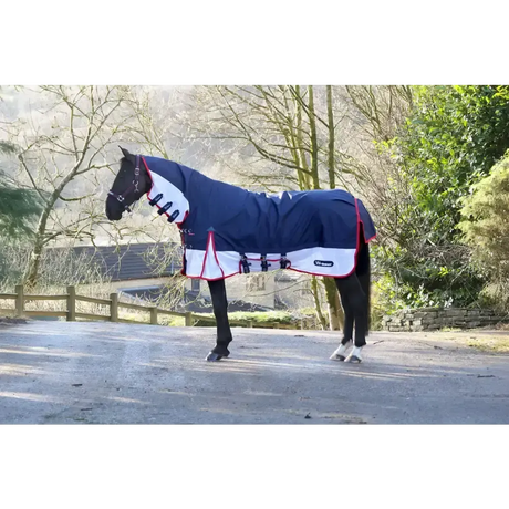 WHITAKER R462 RASTRICK V2 AIRFLOW FIXED NECK TURNOUT RUG NVY 4' 9" NAVY Waterproof Fly Rugs