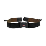Black adjustable whitaker ready elastic chest strap with brown lining and sturdy plastic buckle treated with special unemulsified oil