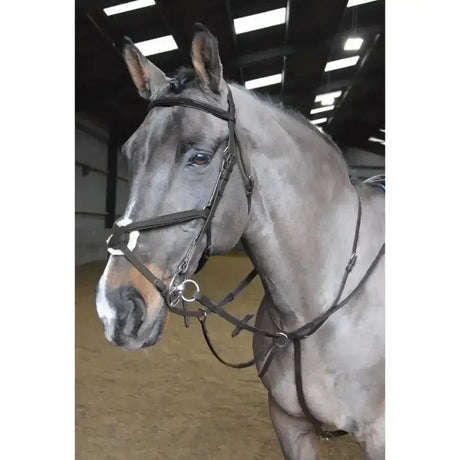 Black leather whitaker ready ride martingale with silver hardware low maintenance martingale embossed branded logo